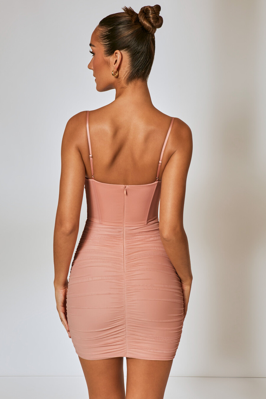 minivestido espartilho franzido em blush