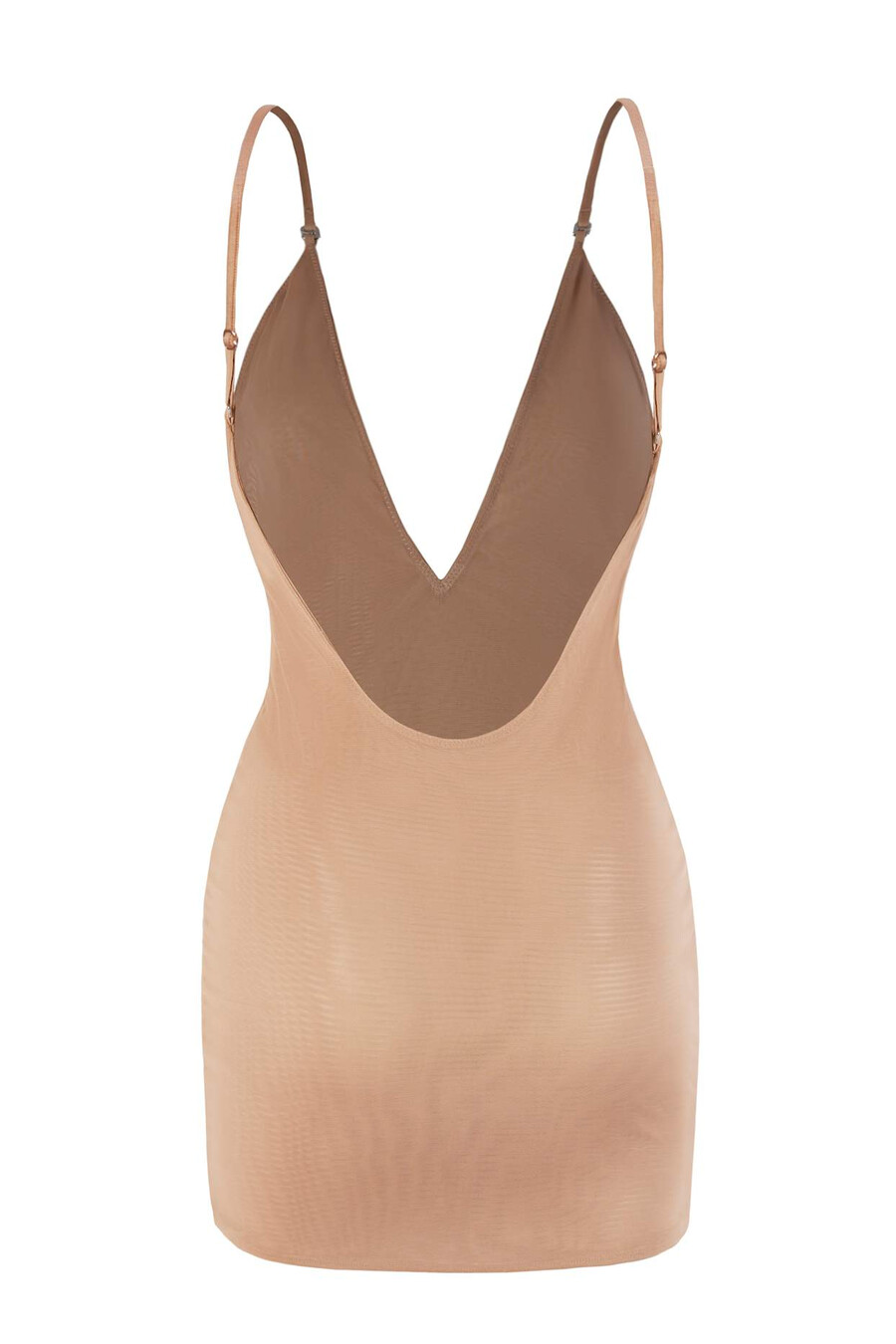 vestido curto multifuncional em malha macia intimates na cor pêssego quente.