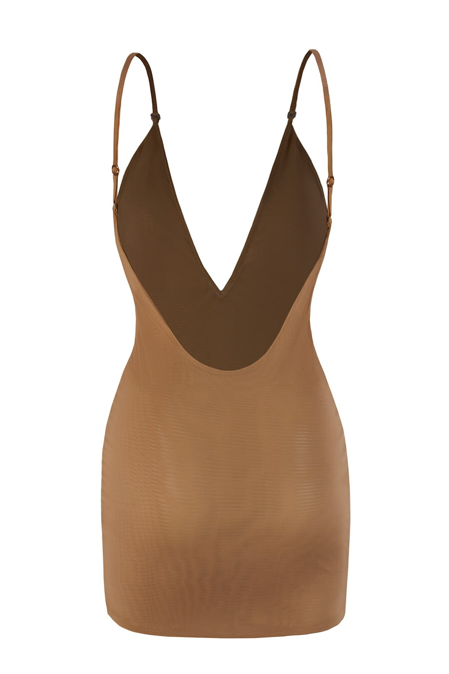 vestido curto multifuncional em malha macia intimates na cor amêndoa