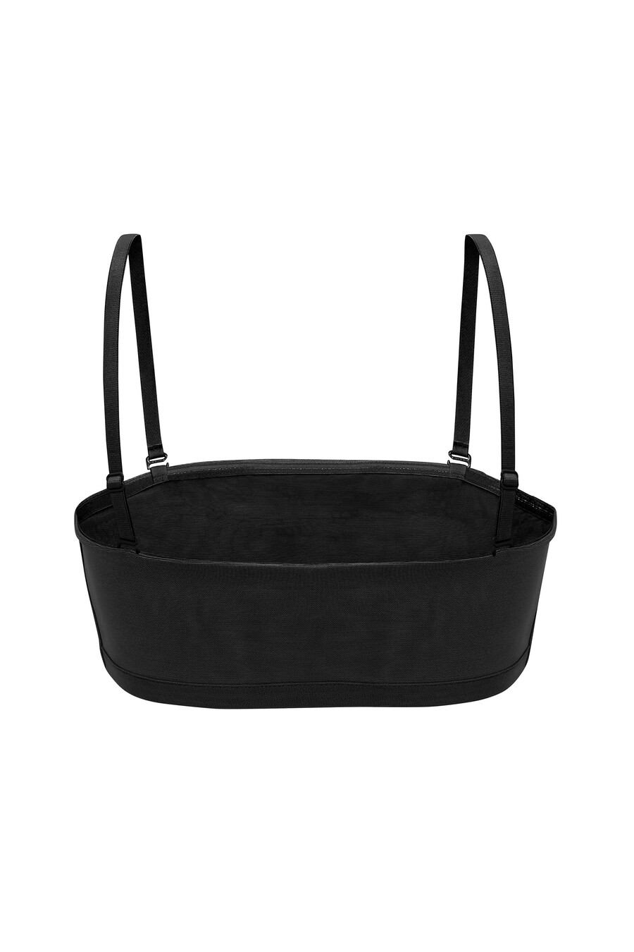 sutiã bandeau de malha macia na cor preta.