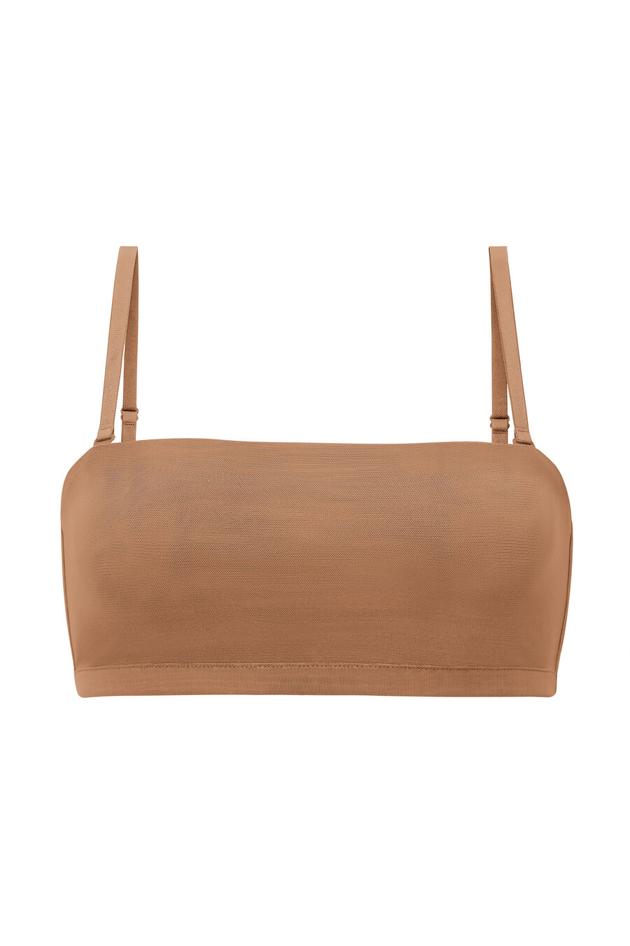 sutiã bandeau de malha macia na cor mel