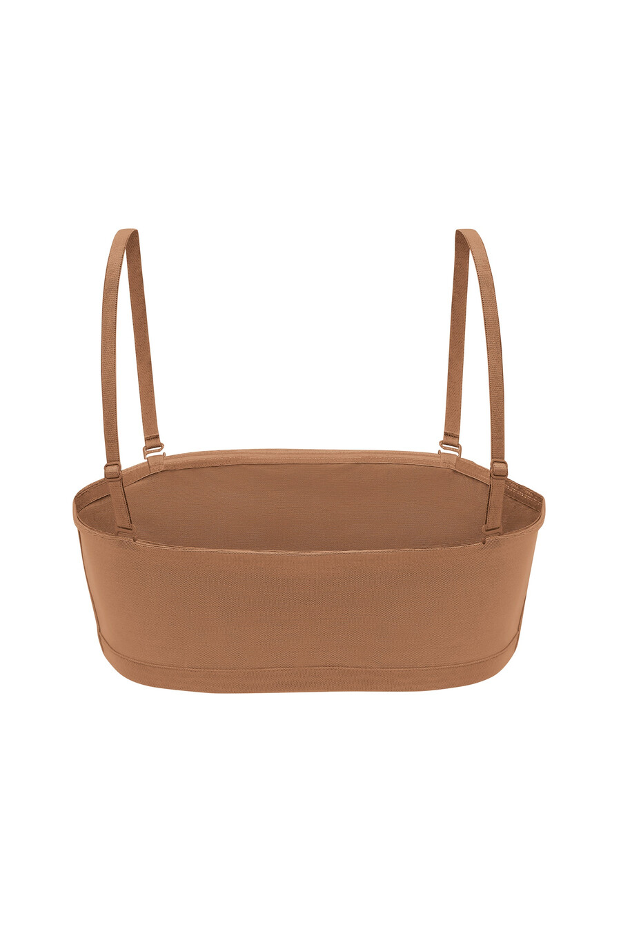 sutiã bandeau de malha macia na cor mel