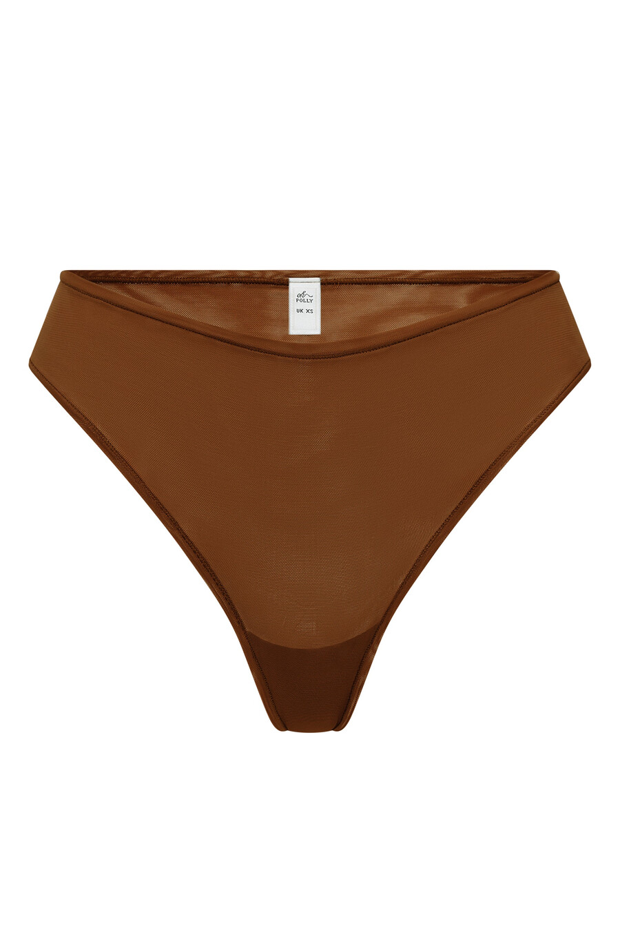 cueca de malha macia na cor castanha.