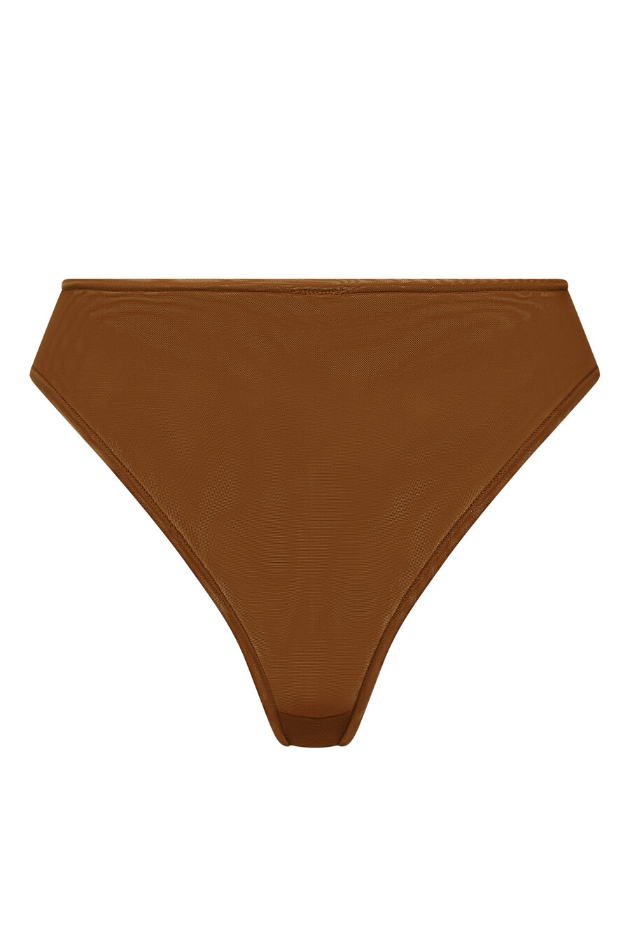 cueca de malha macia na cor castanha.