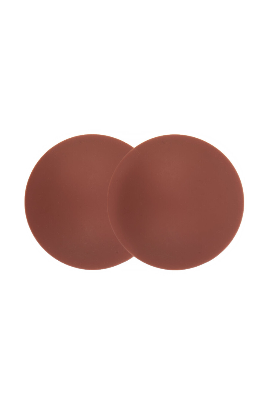 protetores de mamilo reutilizáveis em silicone na cor castanha.