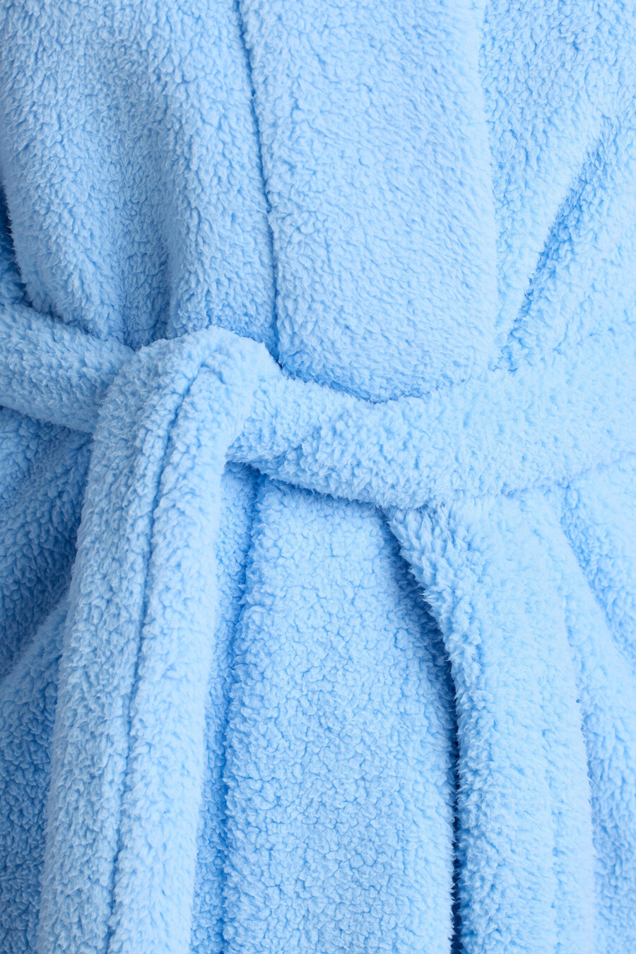 robe de lã polar com amarração frontal na cor azul bebê