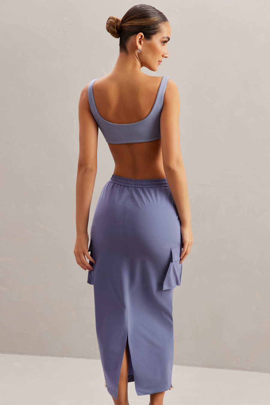 saia cargo maxi em azul acinzentado