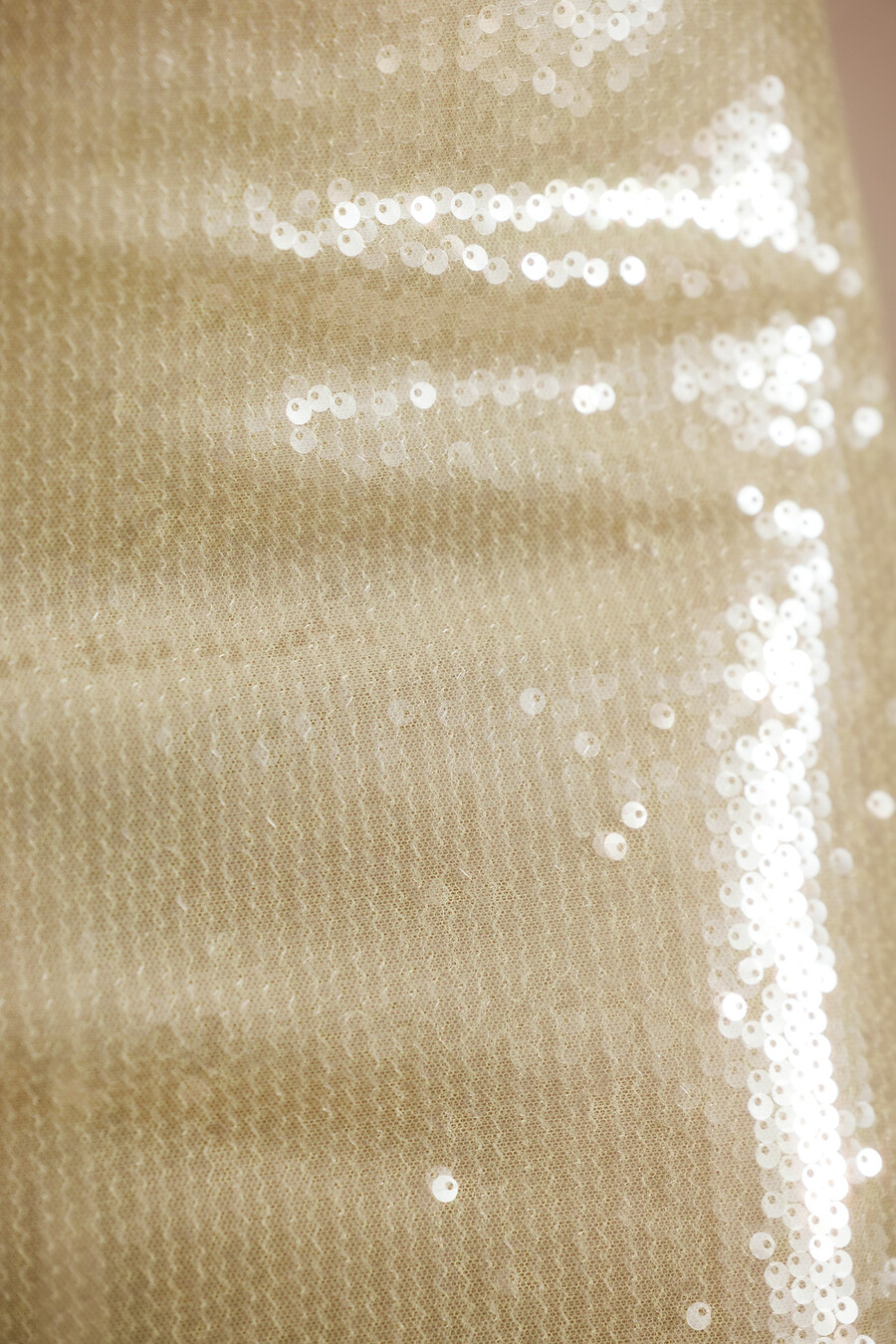 saia longa midi transparente com lantejoulas na cor pistache.