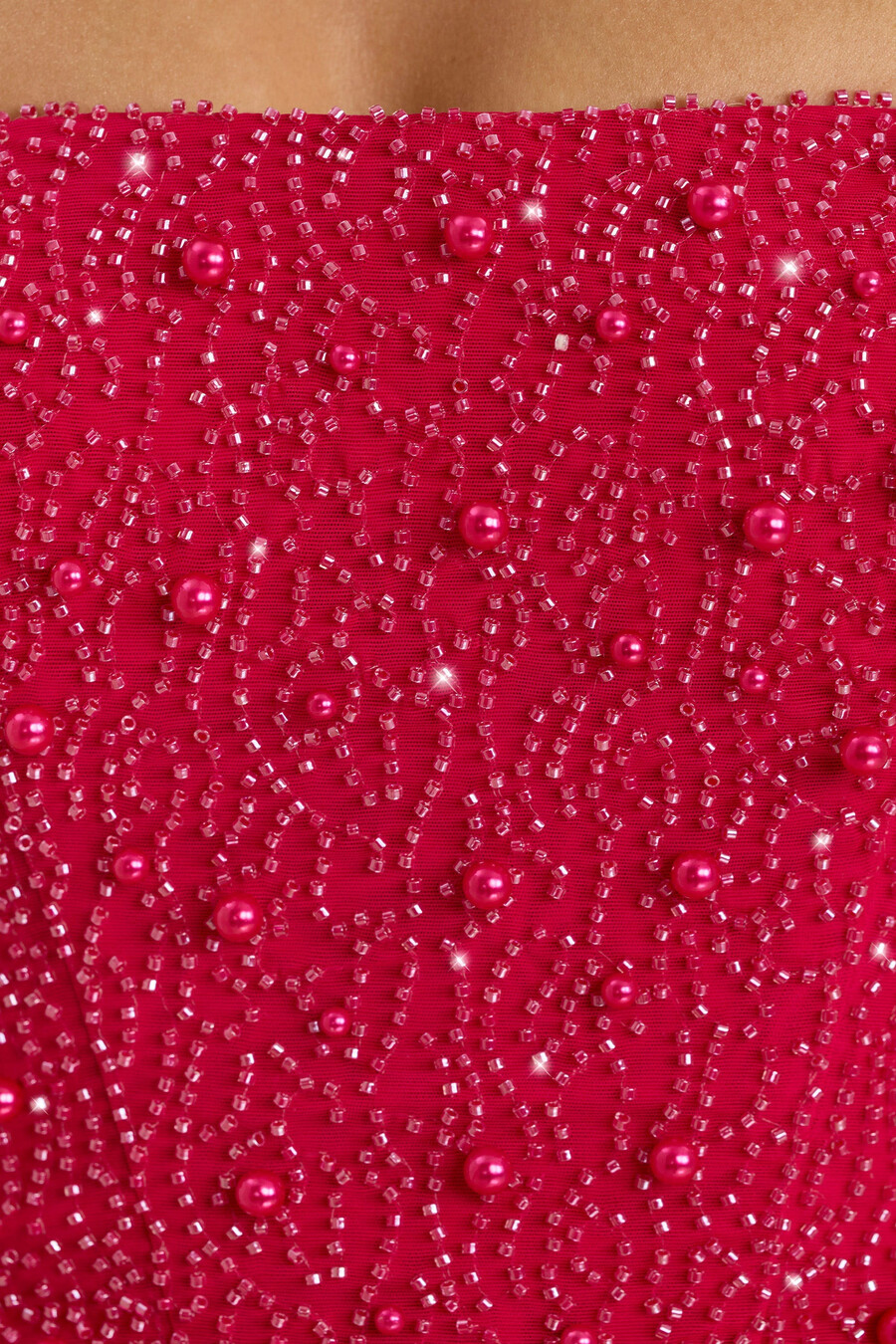 minissaia de tule de cintura alta rosa choque