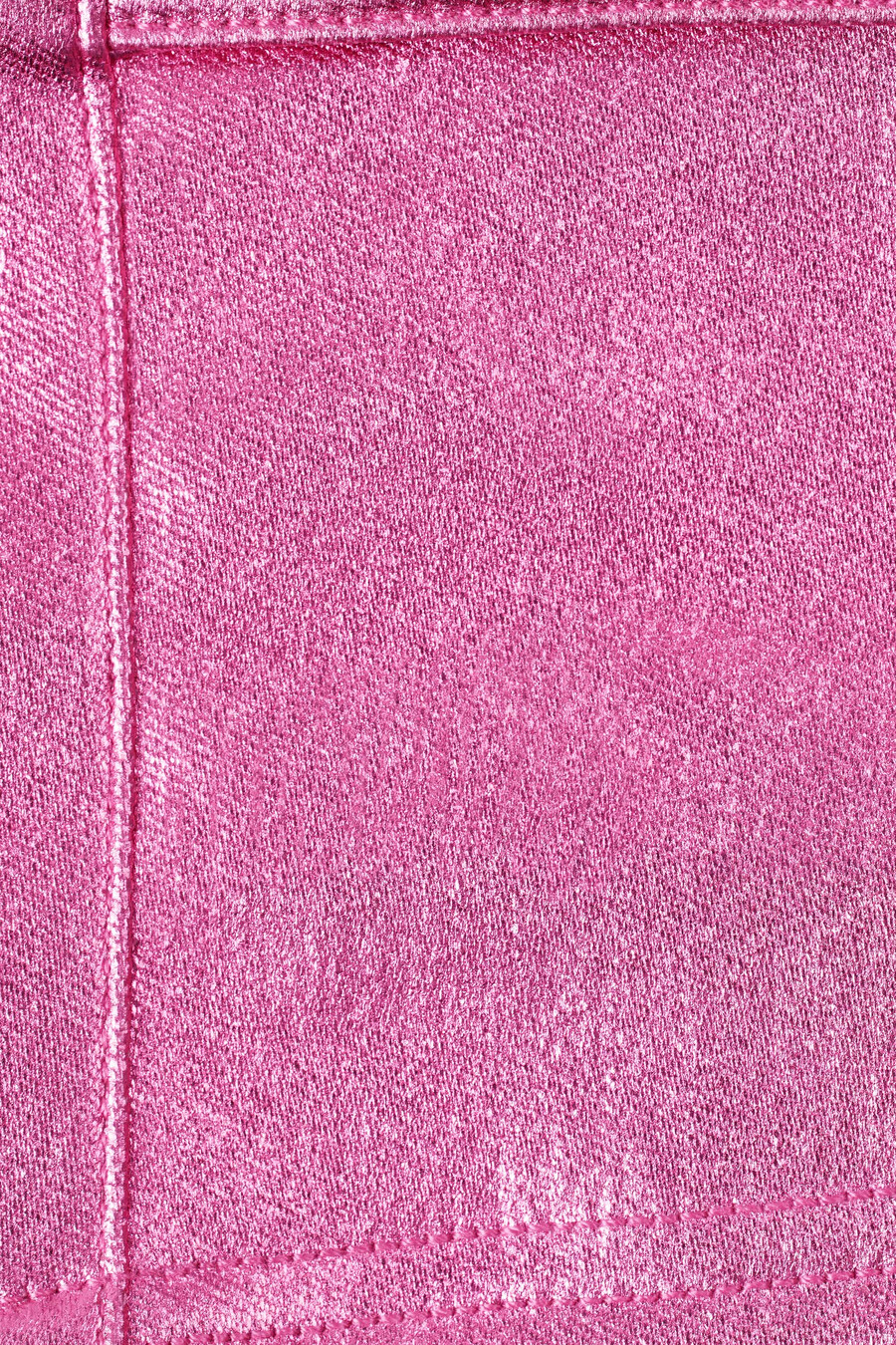 saia cargo de cintura média em denim metalizado rosa escuro