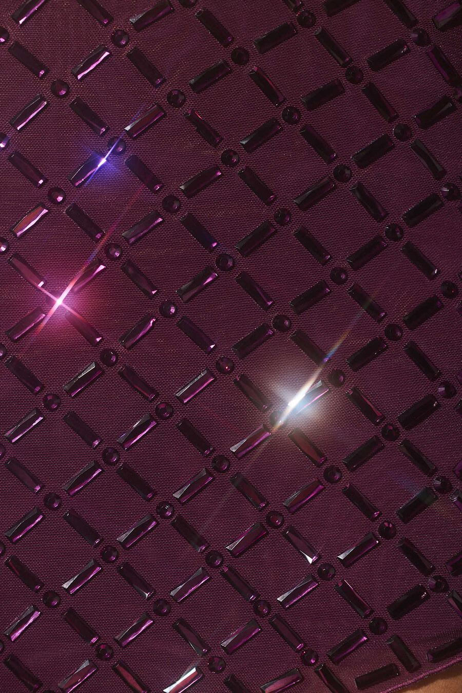 top cropped assimétrico bordado em roxo escuro