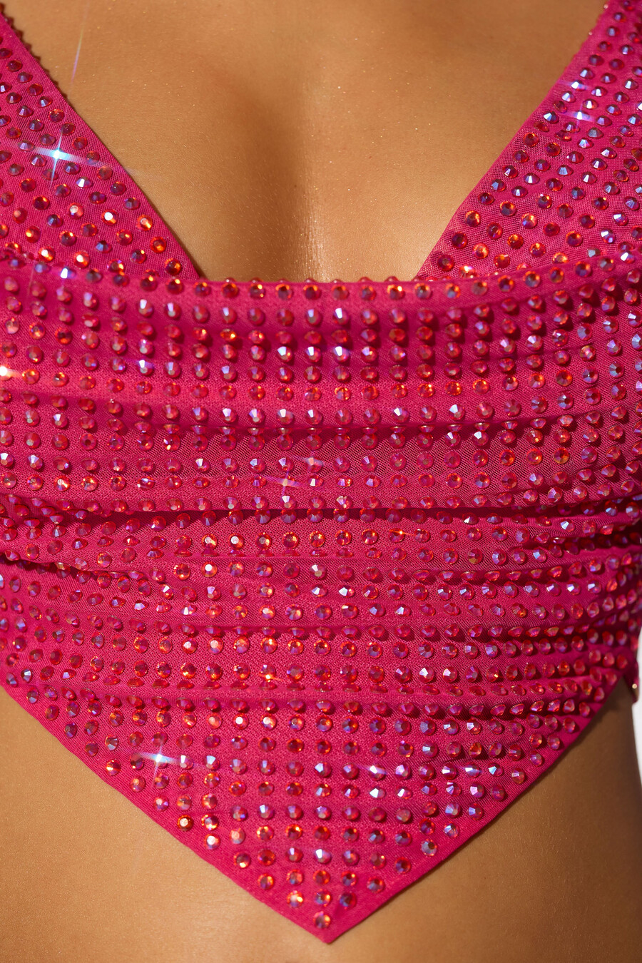 top cropped com decote drapeado e costas abertas em rosa pink