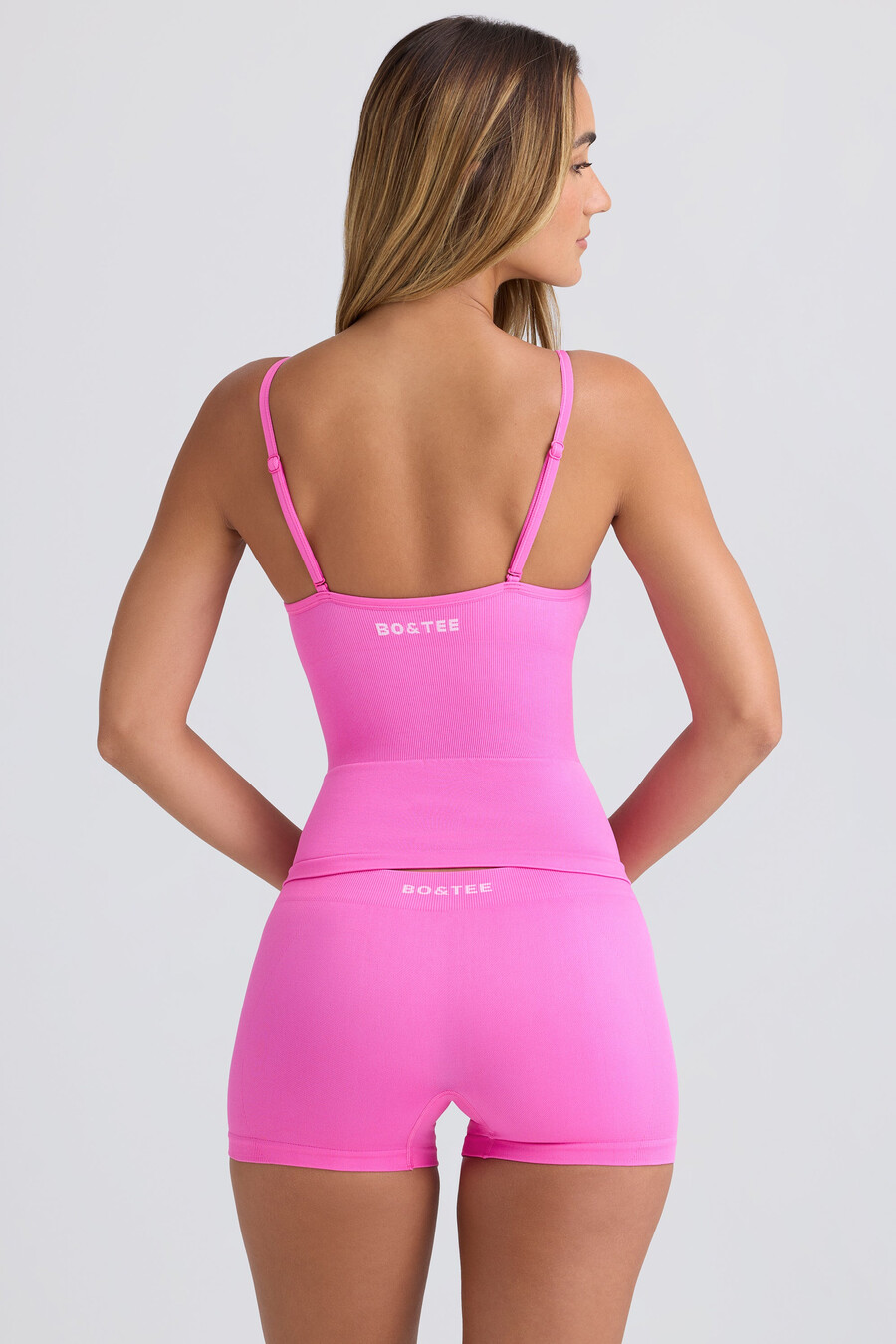 regata longa sem costura super sculpt na cor rosa açúcar